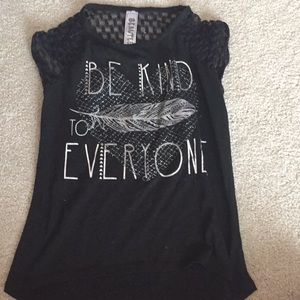 Girls black lace shirt